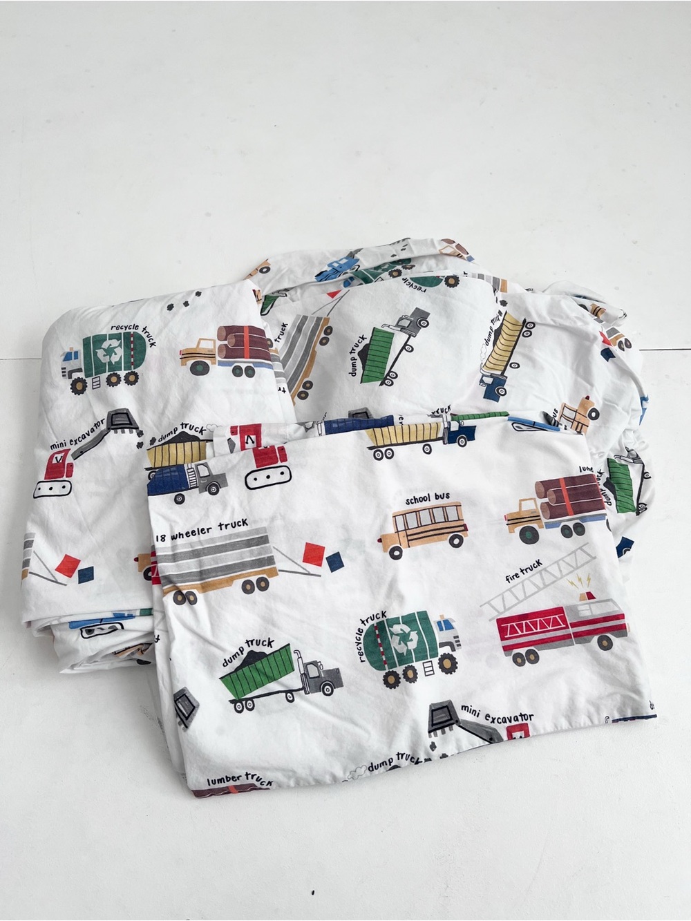 Pottery Barn Kids Organic Cotton Vehicle Twin Sheet Set